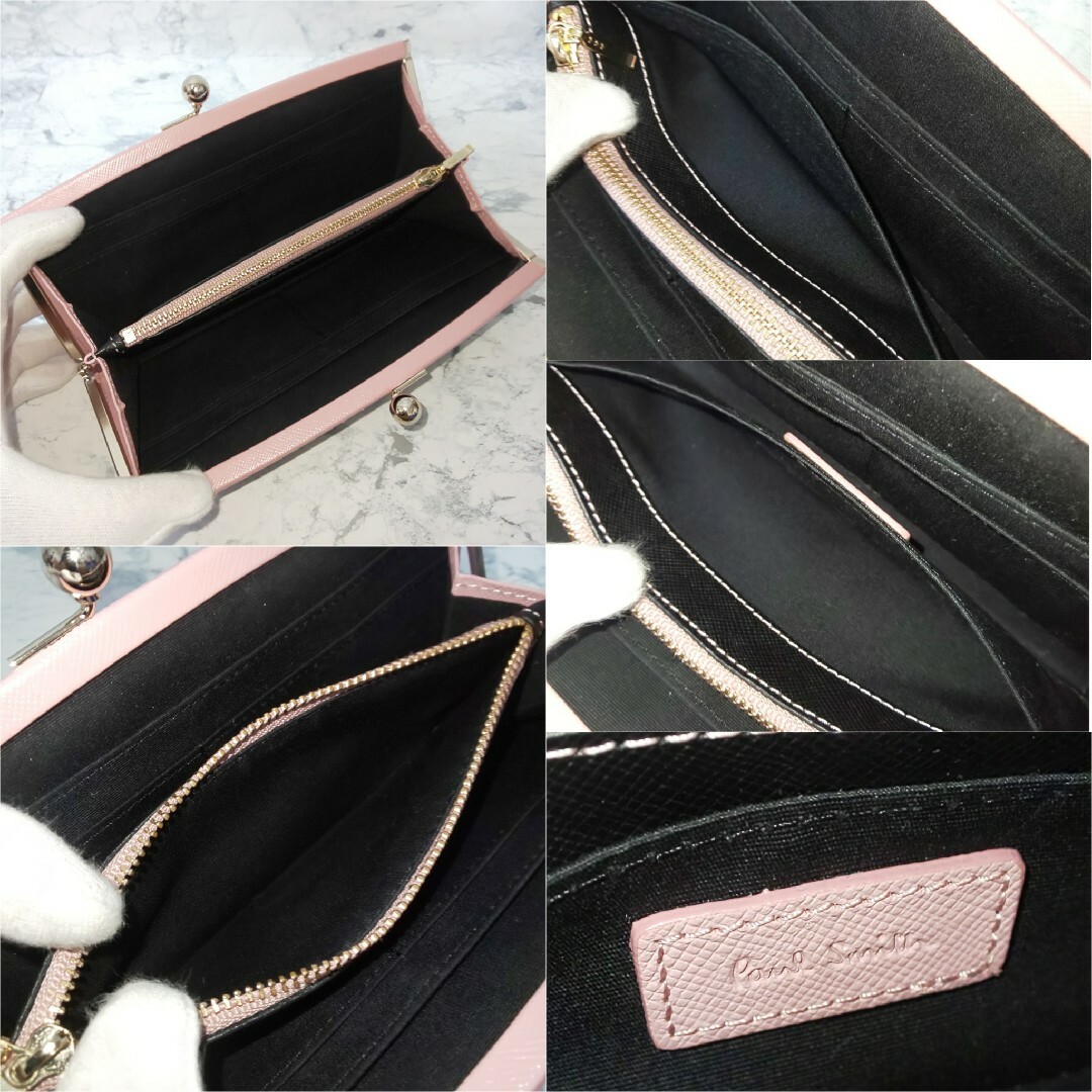 【美品/箱付】Paul Smith がま口 ロングウォレット サフィアーノレザー