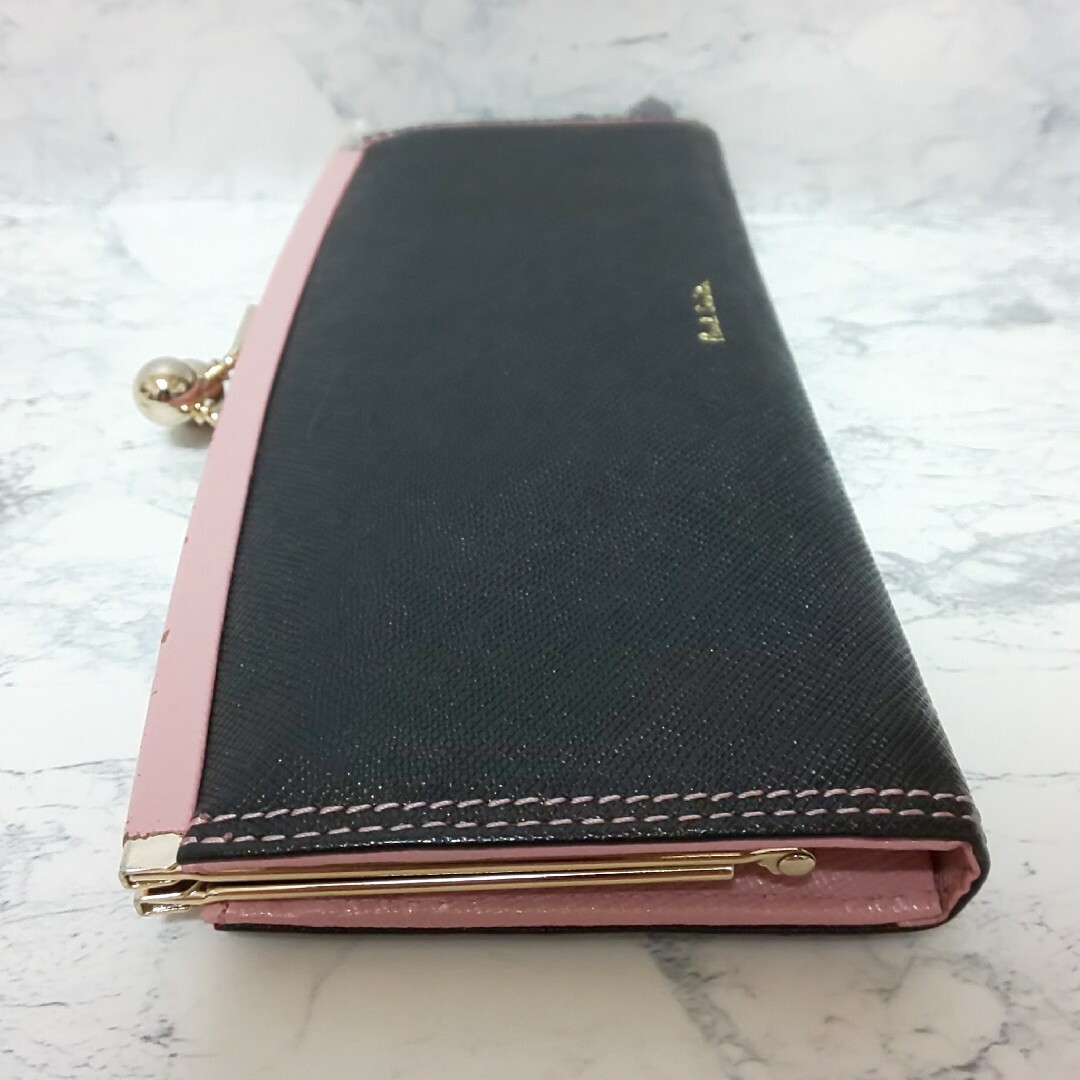 【美品/箱付】Paul Smith がま口 ロングウォレット サフィアーノレザー