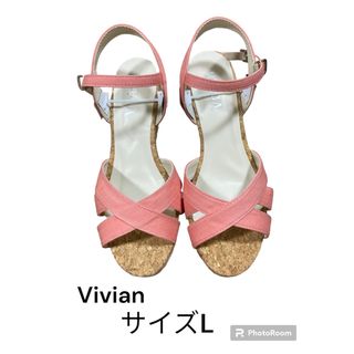 ヴィヴィアン(VIVIAN)のVivian 厚底サンダル　サイズL ピンク(サンダル)