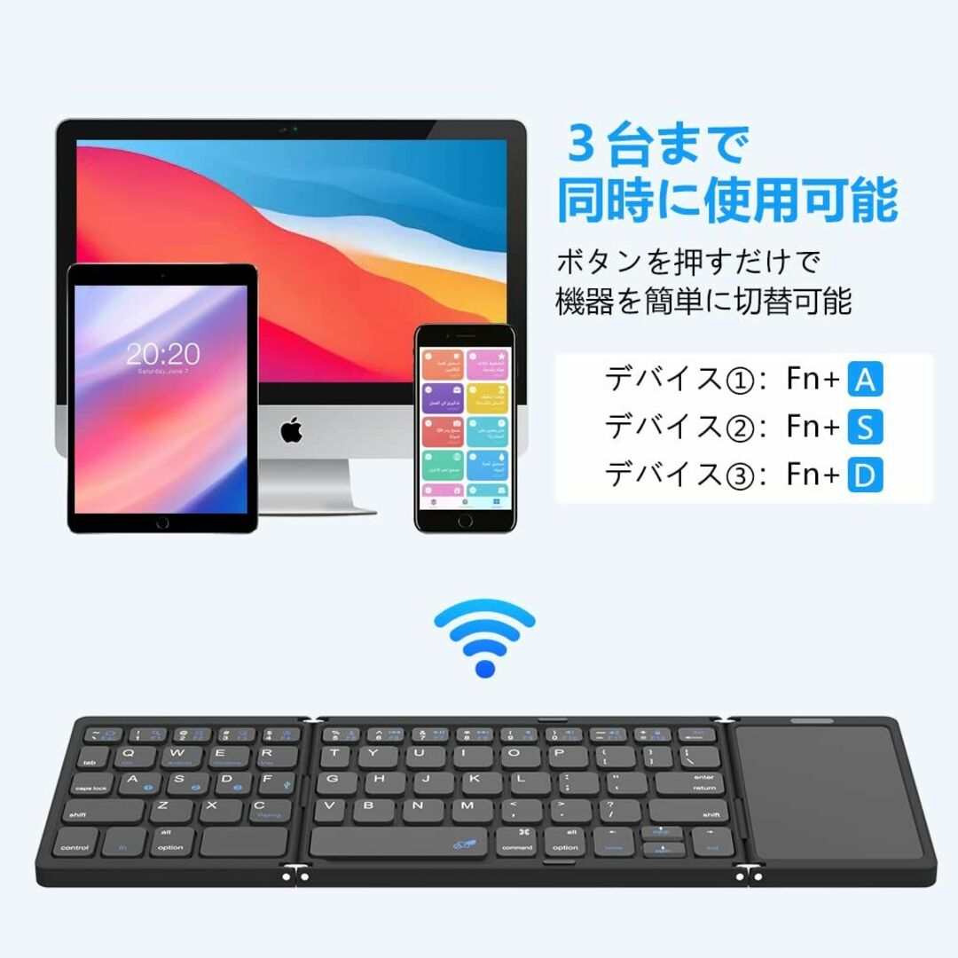 Omikamoキーボード ワイヤレス 折り畳み式 ipadiphone キーボー