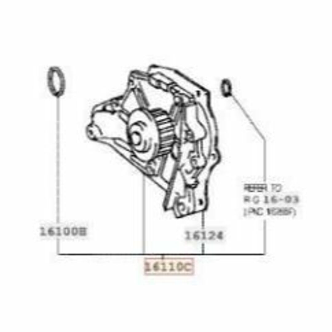 トヨタ★純正★ウォータ ポンプ ASSY カバーなし 3SGE SXE10自動車/バイク