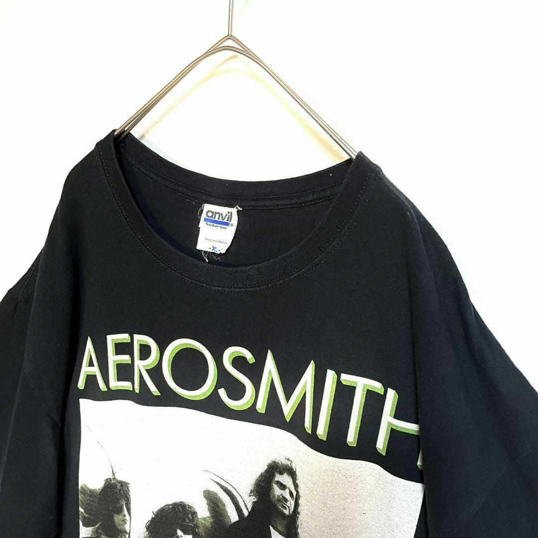 90s US エアロスミス バンドTシャツ メンバー初期画像 ブラック XL