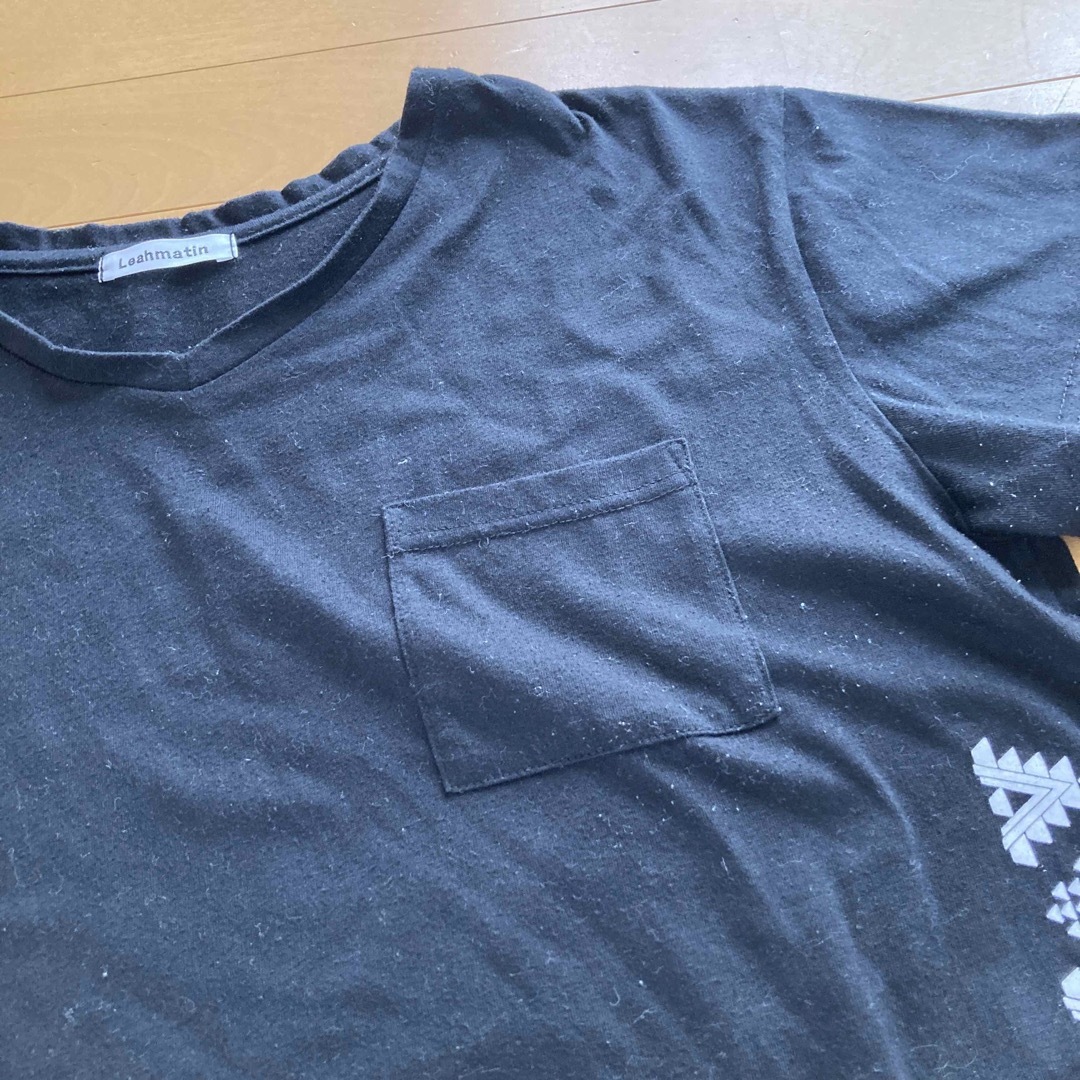 レディース　Ｖネック　黒Ｔシャツ　LL レディースのトップス(Tシャツ(半袖/袖なし))の商品写真