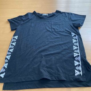 レディース　Ｖネック　黒Ｔシャツ　LL(Tシャツ(半袖/袖なし))