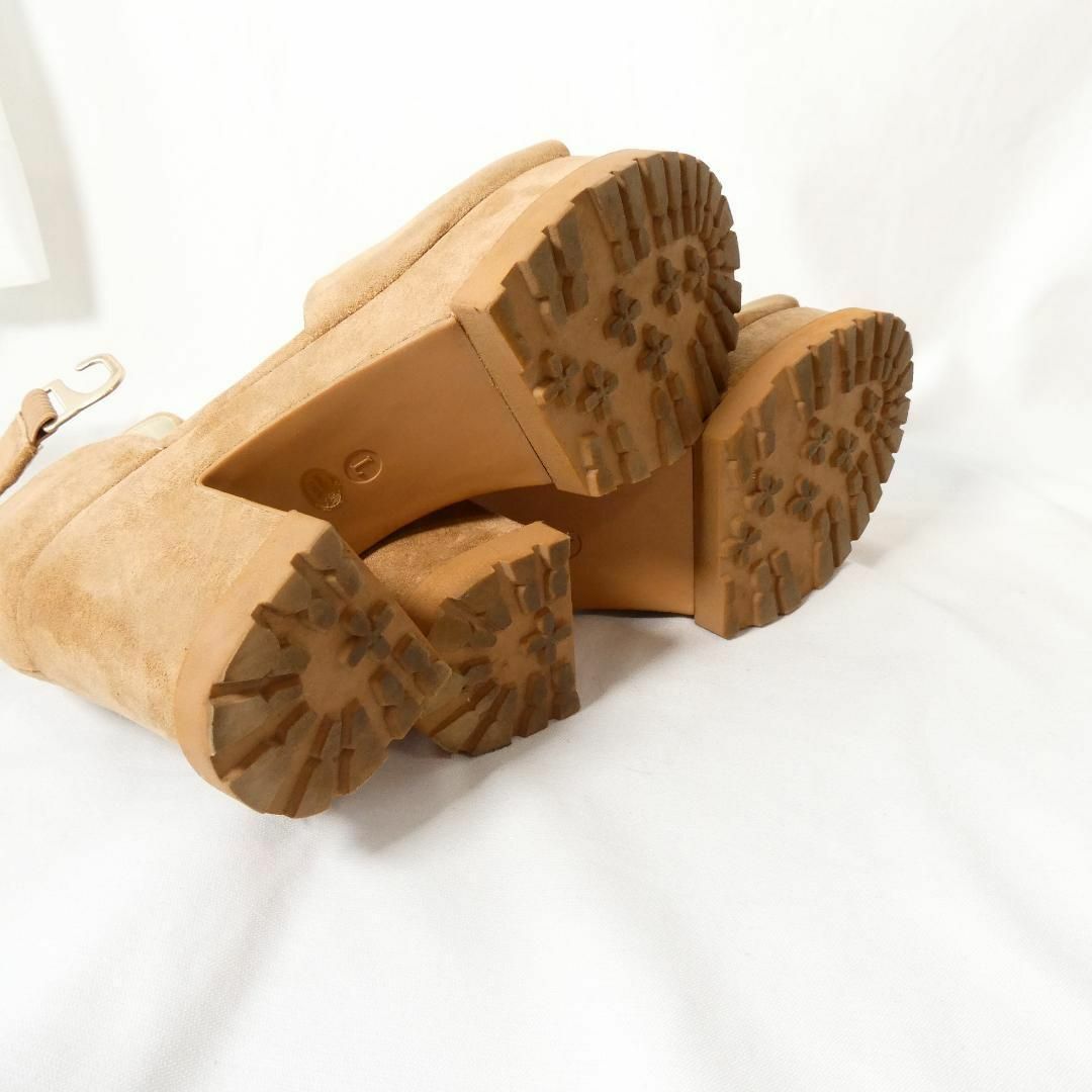 SNIDEL(スナイデル)の美品 スナイデル スエード アンクルベルト オープントゥ 秋 サンダル L 茶 レディースの靴/シューズ(ハイヒール/パンプス)の商品写真