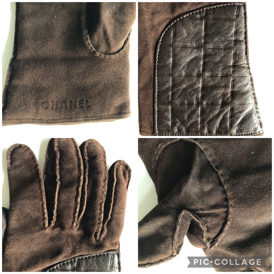 シャネル CHANELレザー チョコバー グローブ