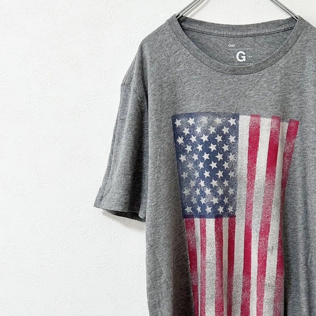 GAP(ギャップ)のGAP/ギャップ★半袖Tシャツ★星条旗/アメリカ国旗/USA★グレー灰赤青白★L メンズのトップス(Tシャツ/カットソー(半袖/袖なし))の商品写真