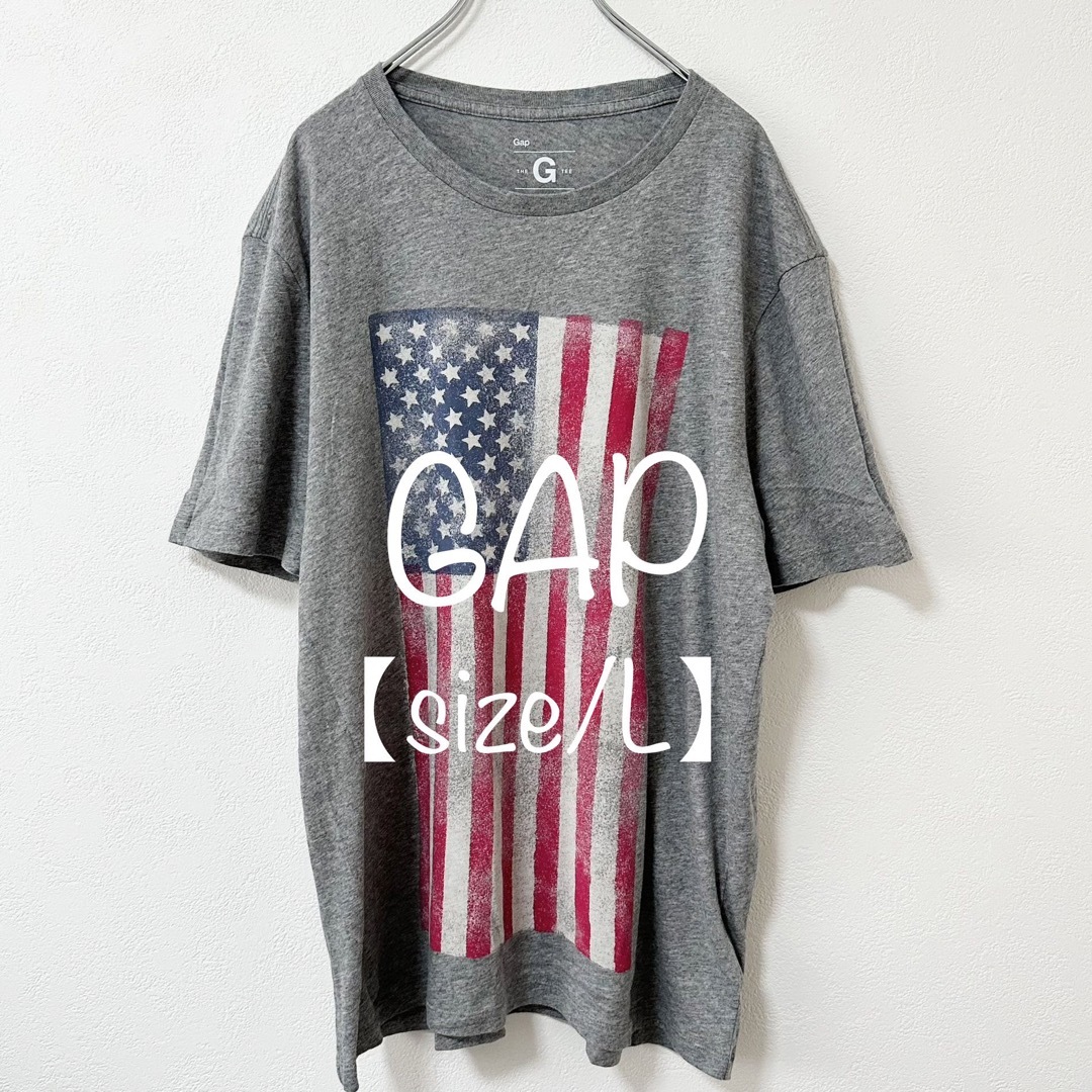 GAP(ギャップ)のGAP/ギャップ★半袖Tシャツ★星条旗/アメリカ国旗/USA★グレー灰赤青白★L メンズのトップス(Tシャツ/カットソー(半袖/袖なし))の商品写真