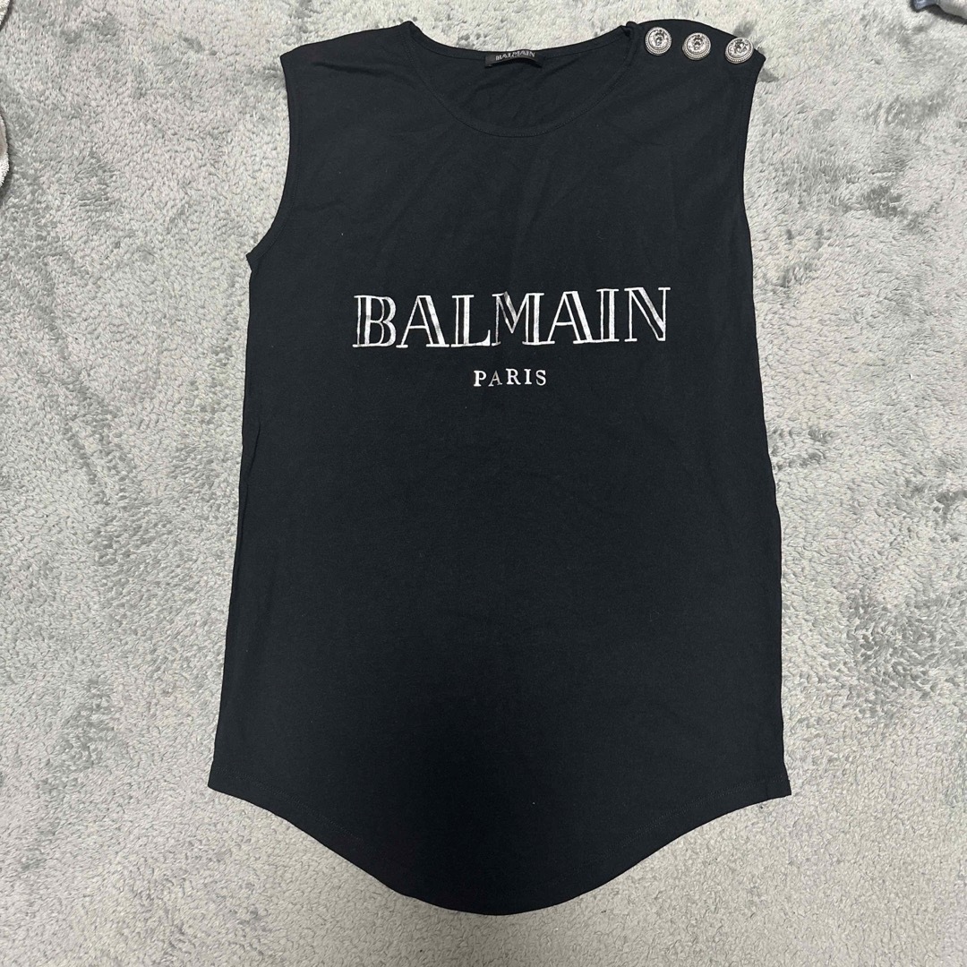 BALMAIN タンクトップ　黒×銀