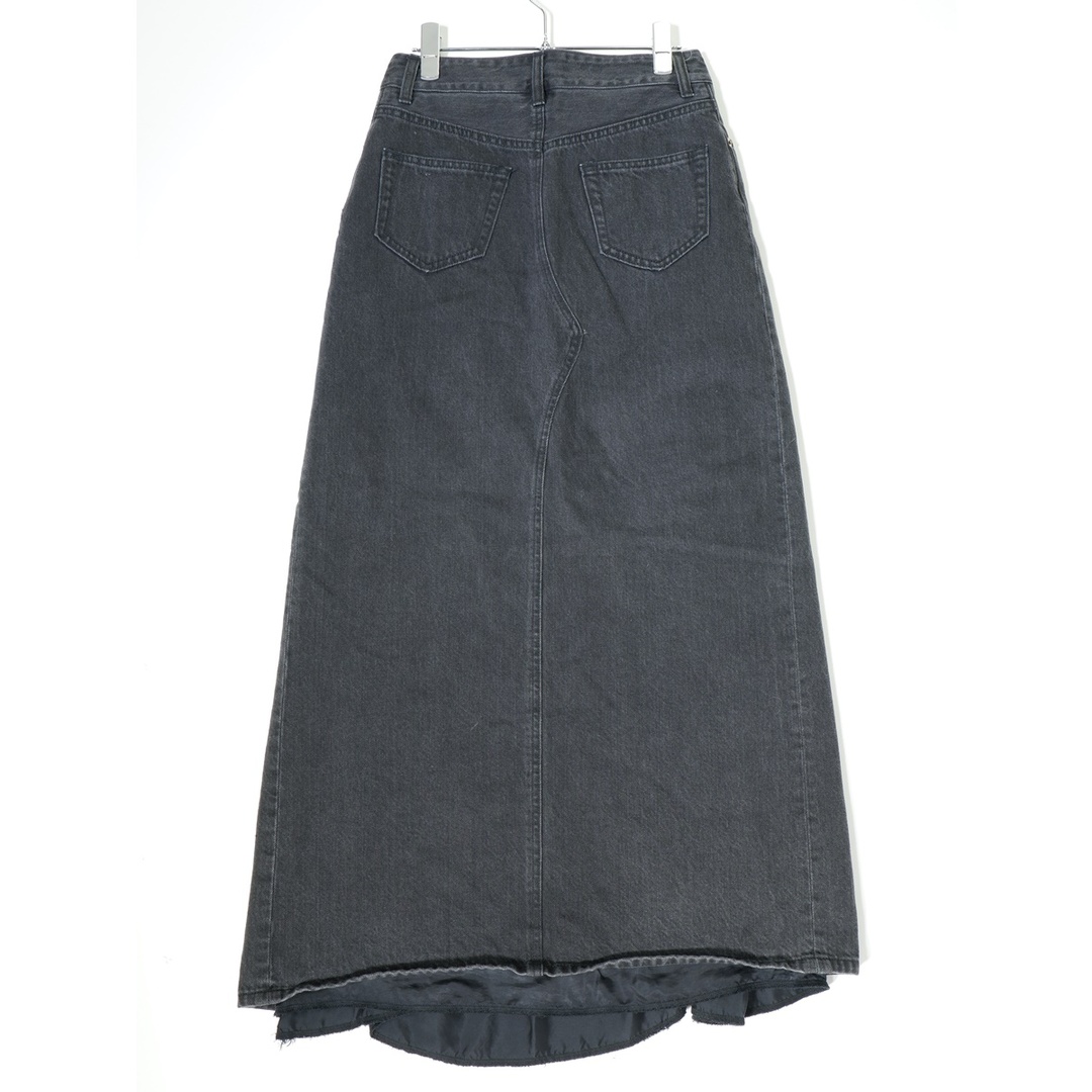 L'Appartement DEUXIEME CLASSE(アパルトモンドゥーズィエムクラス)のアパルトモンL'Appartement 2021AW Denim Layered Skirtブラックデニムレイヤードスカート【34】【LSKA71934】 レディースのスカート(その他)の商品写真