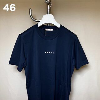 マルタンマルジェラ(Maison Martin Margiela)の新品 46 23ss MARNI ロゴ Tシャツ ロゴT ネイビー 紺 4882(Tシャツ/カットソー(半袖/袖なし))