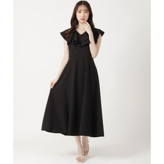 ウィルセレクション(WILLSELECTION)のウィルセレクション 新品　2way フリル袖　Vネック　黒ワンピース(ひざ丈ワンピース)