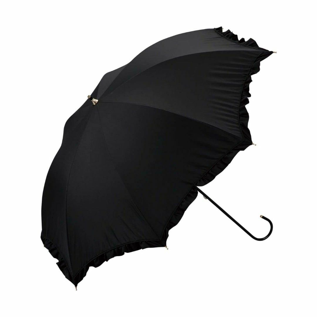 【色: ブラック】202Wpc. 日傘 遮光クラシックフリル ブラック 長傘 5