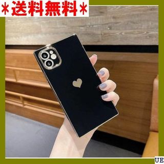 ７ iPhoneケース 四角いハートケース ツヤツヤ ゴー ラック 黒 1421(モバイルケース/カバー)