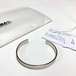 新品 5 23ss マルジェラ MM6 ブランドロゴ カフブレスレット 4845
