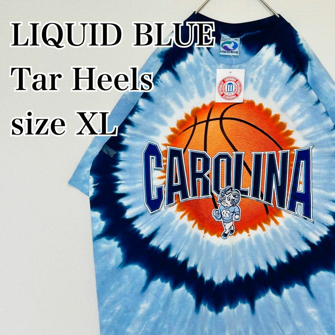 【新品・タグ付】ノースカロライナ大学　ターヒルズ　リキッドブルー　タイダイ　XL メンズのトップス(Tシャツ/カットソー(半袖/袖なし))の商品写真