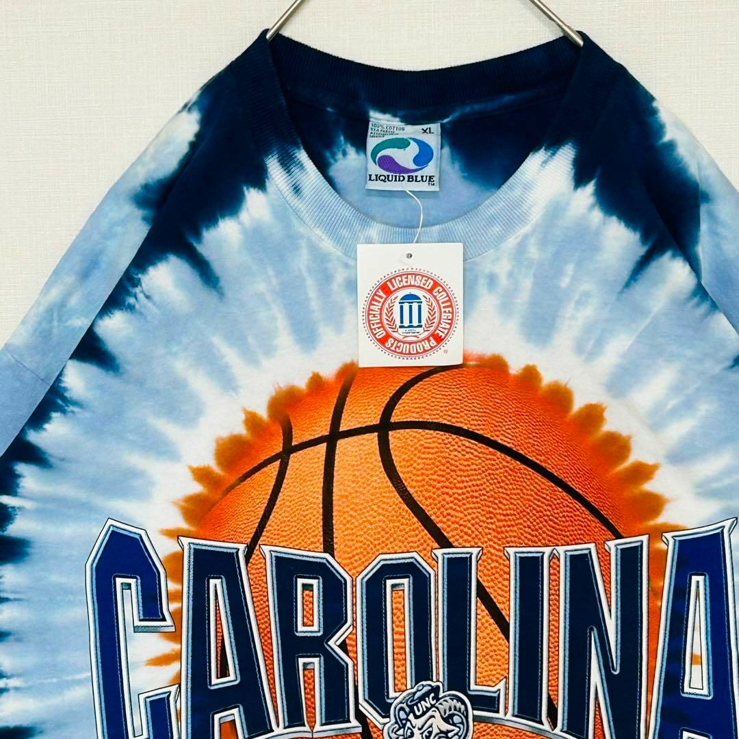 【新品・タグ付】ノースカロライナ大学　ターヒルズ　リキッドブルー　タイダイ　XL メンズのトップス(Tシャツ/カットソー(半袖/袖なし))の商品写真