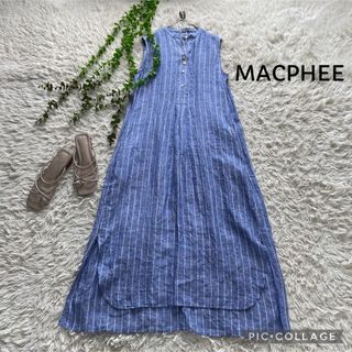 マカフィー(MACPHEE)の☆専用☆    MACPHEE フレンチリネン ノースリーブシャツワンピース(ロングワンピース/マキシワンピース)