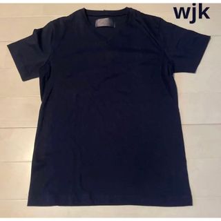 ダブルジェーケー(wjk)のwjk 1mile 半袖ＶネックTシャツ　メンズMサイズ　ネイビー(Tシャツ/カットソー(半袖/袖なし))