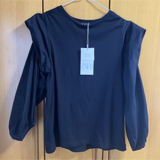 ザラ(ZARA)のお値下げ‼️未使用　タグ付き　ZARA 異素材Tシャツ(カットソー(長袖/七分))