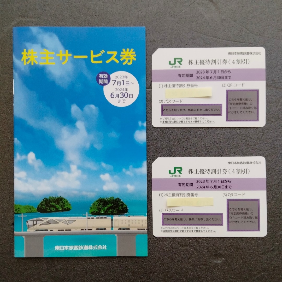 乗車券/交通券JR東日本株主優待割引券　2枚　匿名配送