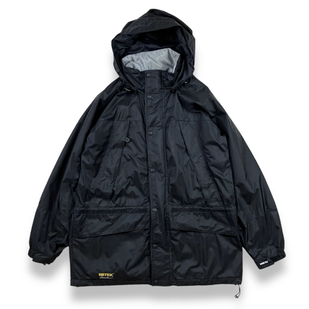 Eddie Bauer(エディーバウアー)の90s EBTEK エディーバウアー ヴィンテージゴアテックスパーカー ブラック メンズのジャケット/アウター(マウンテンパーカー)の商品写真