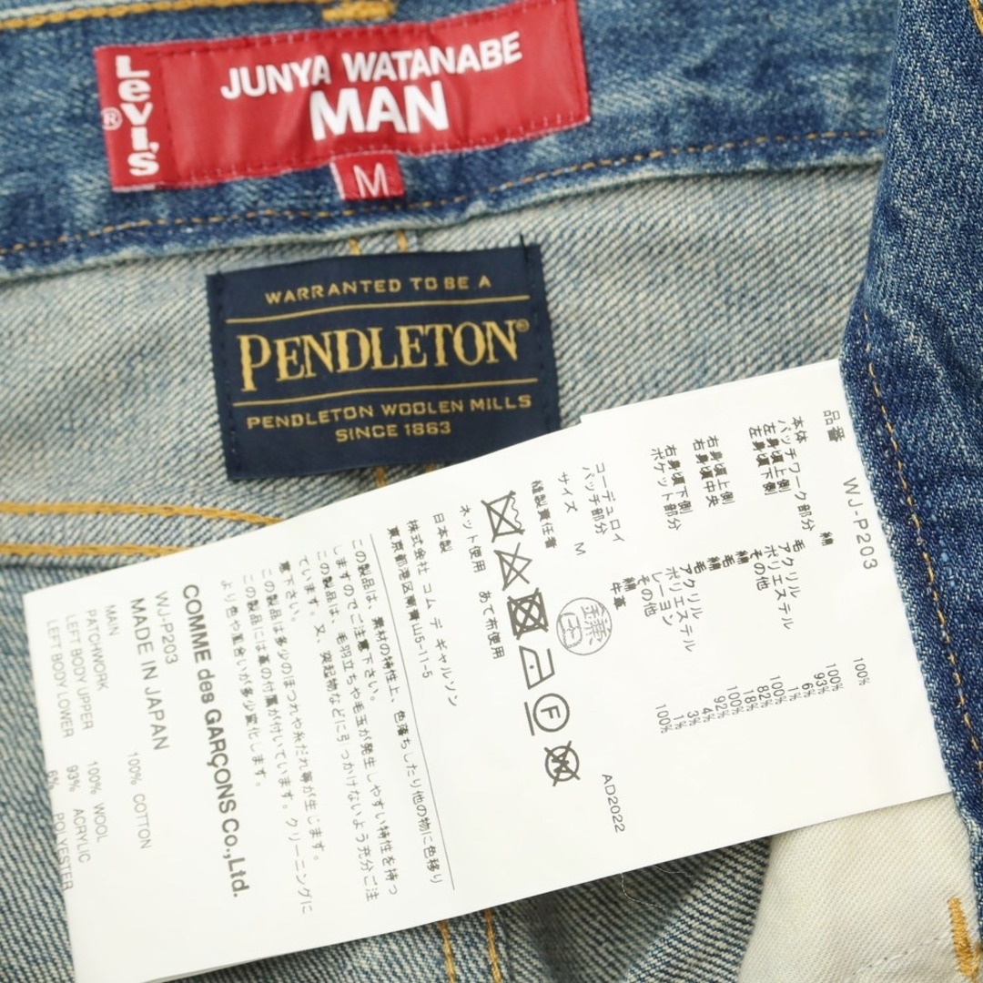 【未使用】ジュンヤワタナベ マン JUNYA WATANABE MAN 2022年秋冬 × PENDLETON、Levi’s デニムパンツ ジーンズ ブルー【サイズM】【メンズ】