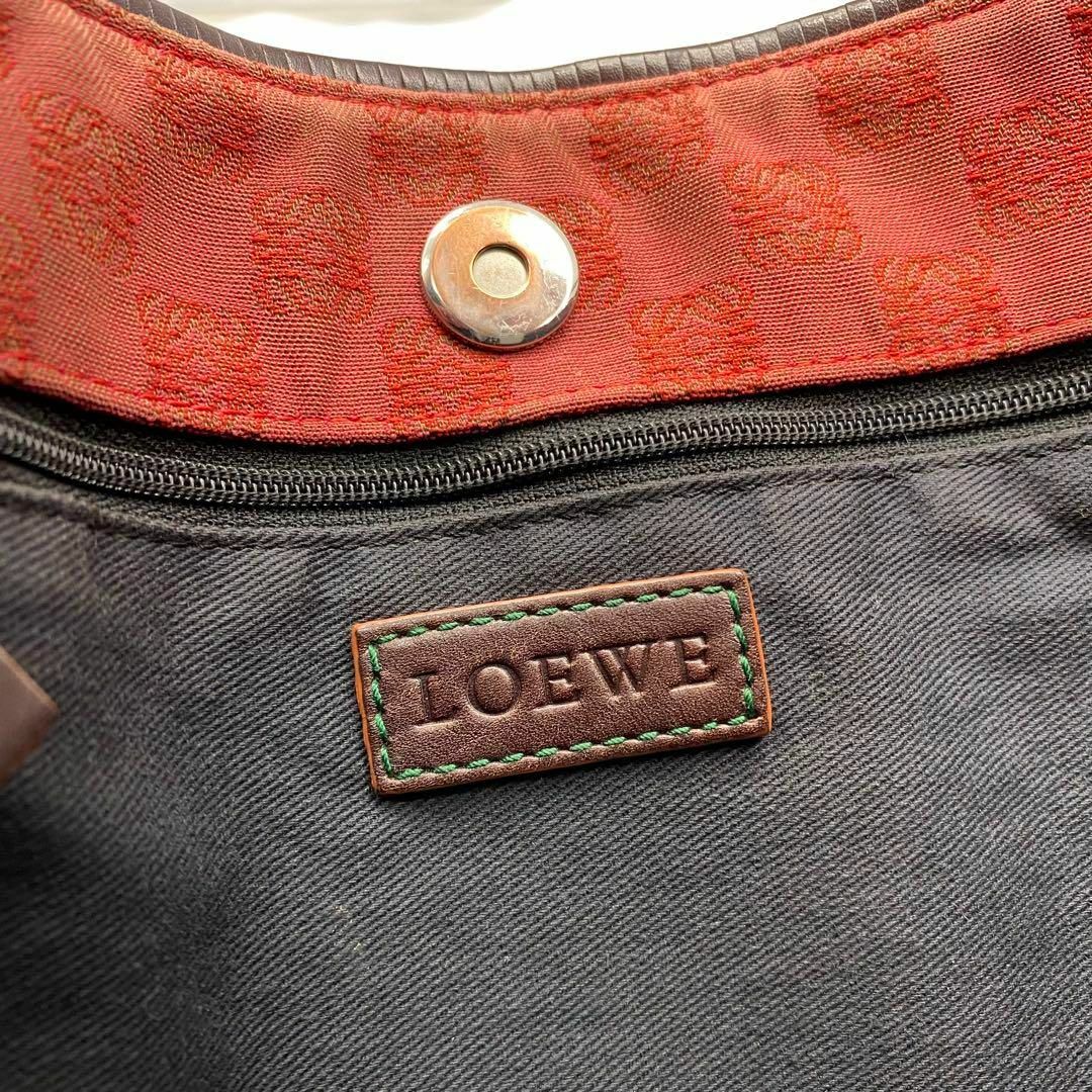 【良品】LOEWE ロエベ　アナグラム　トートバッグ　A4収納可能　肩掛け　赤系