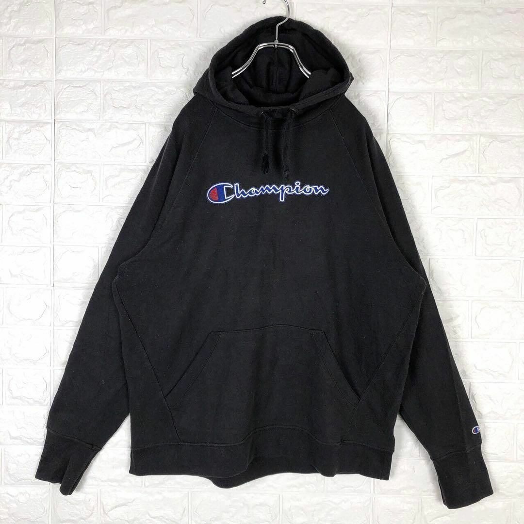 Champion - チャンピオン 刺繍センターロゴ プルオーバーパーカー 超 ... カレッジロゴ★チャンピオンchampionビッグパーカー超ゆるだぼ刺繍ロゴ3XL