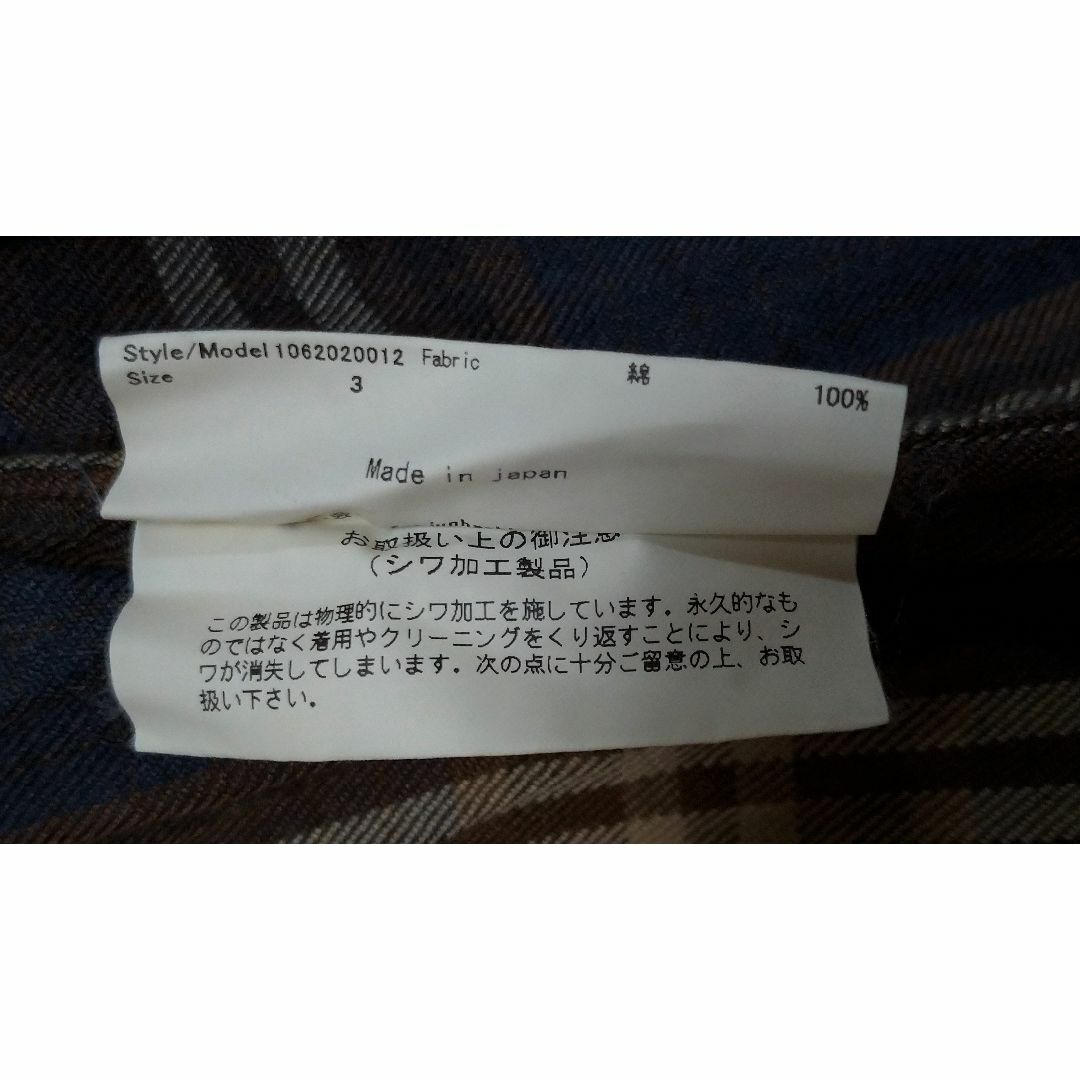 junhashimoto(ジュンハシモト)の美品☆２１ＡＷ　ジュンハシモト　定価4.2万円　シワ加工フックシャツ　サイズ３ メンズのトップス(シャツ)の商品写真