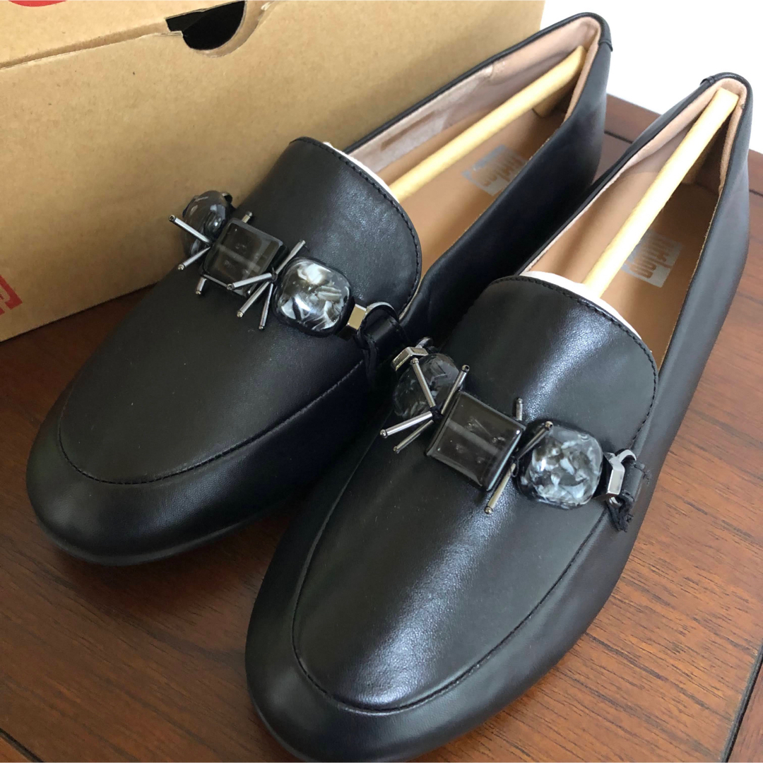 ローファー/革靴新品　フィットフロップ　コンフォートシューズ　黒　fitflop