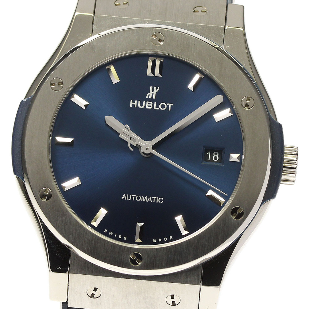 ウブロ HUBLOT 542.NX.7170.LR クラシックフュージョン チタニウム デイト 自動巻き メンズ 美品 保証書付き_737547