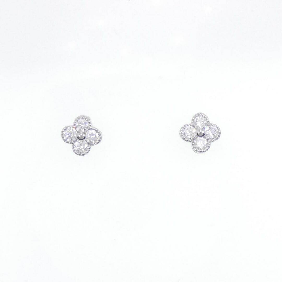 【新品】PT フラワー ダイヤモンド ピアス 0.506CTアクセサリー