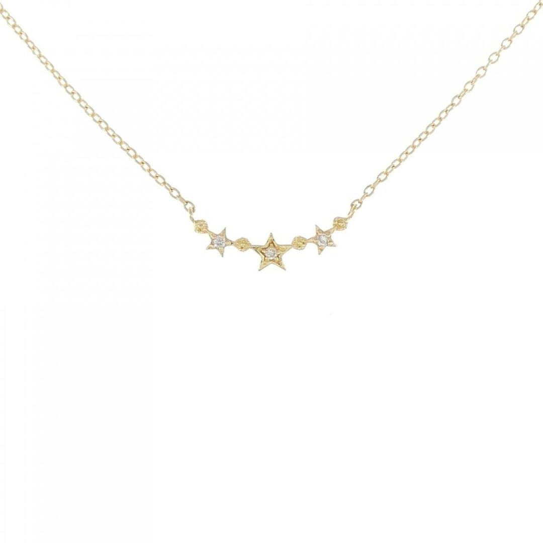 ★K18YG ダイヤモンド 0.15ct スター ネックレス 星型 ペンダント