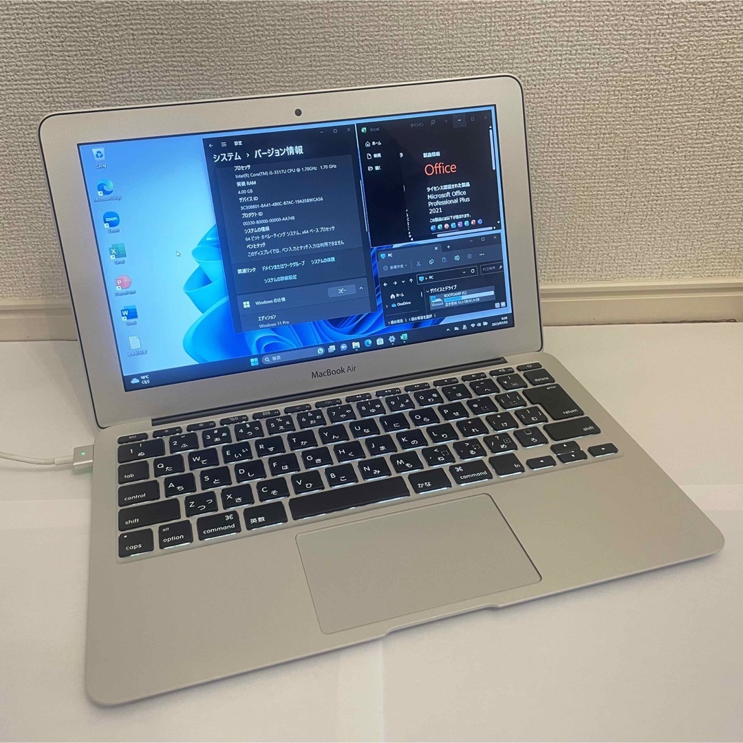 美品 MacBook air 11 最新windows11 office2021 1