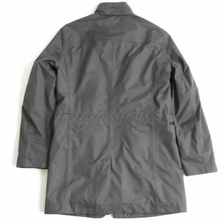 美品◆ヒューゴボス WATER REPELLENT 撥水加工 ソフトシェル 比翼 WZIP 中綿入りコート/ステンカラーコート グレー 44 正規品  メンズ