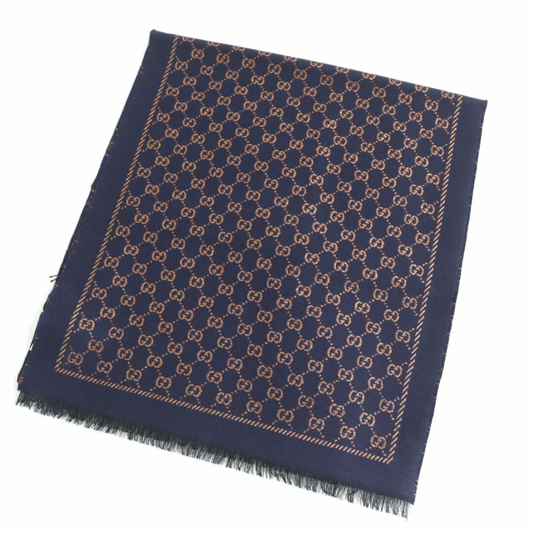 限定セール品 - 【美品】GUCCI グッチ マフラー ストール ネイビー