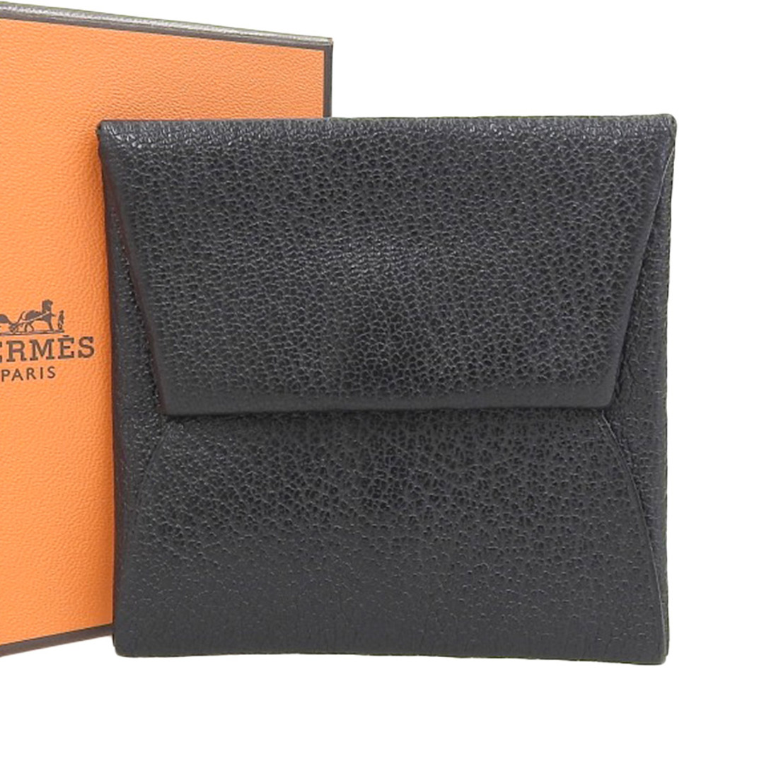 【本物保証】 箱付 超美品 エルメス HERMES バスティア コインケース 小銭入れ エプソン 黒 ブラック □O刻印