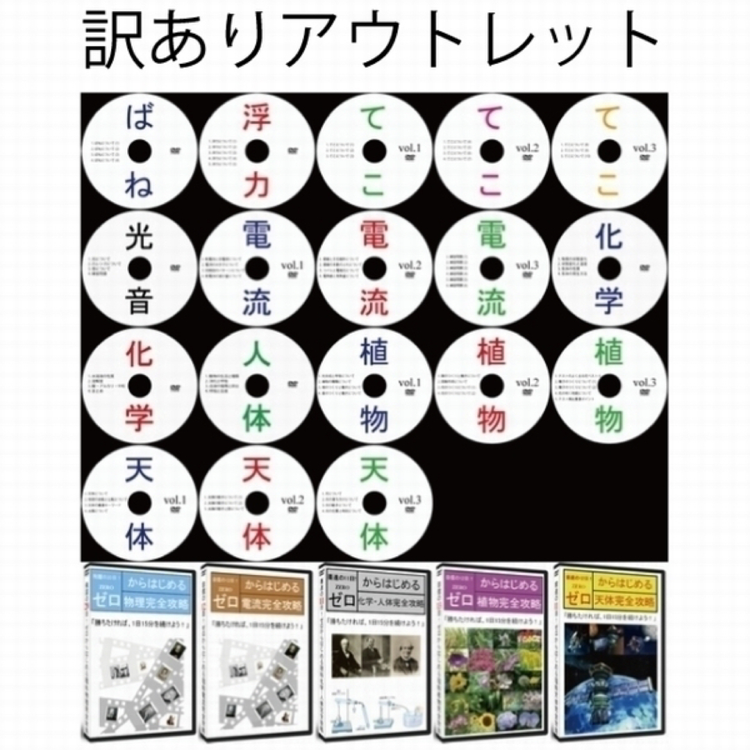 【サントップアウトレット】暗記カードを超えた！中学受験理科フルセットDVD18枚