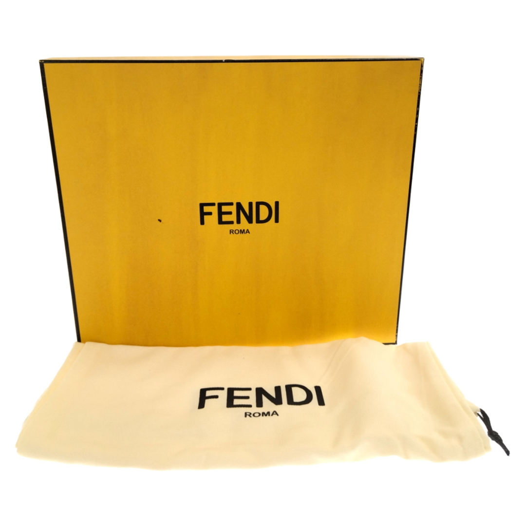 FENDI フェンディ サイドゴア クロコ型押し ヒールブーツ ブラウン FFカリグラフ ショーツブーツ レディース