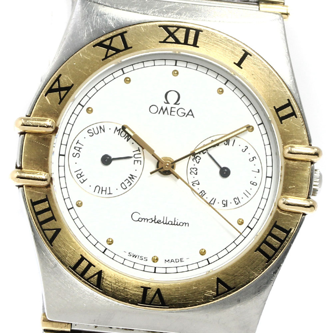 【超安い】 ハーフバー コンステレーション OMEGA オメガ フラットベゼル _758545 メンズ クォーツ 腕時計(アナログ)