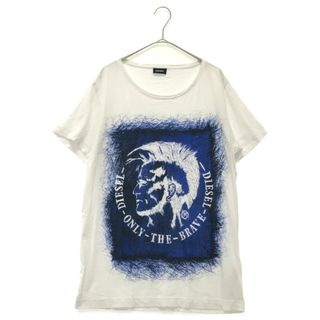 ディーゼル(DIESEL)のDIESEL ディーゼル ブレイブマンフロントプリントクルーネック半袖Tシャツ カットソー ホワイト(Tシャツ/カットソー(半袖/袖なし))