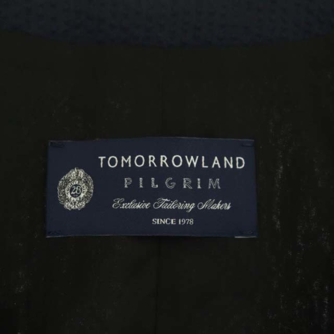 TOMORROWLAND(トゥモローランド)のトゥモローランド シアサッカー ベスト 切り替え ノーカラー 薄手 シルク混 S メンズのトップス(ベスト)の商品写真