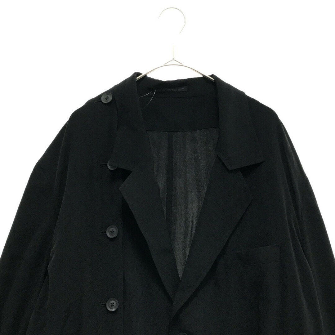 Yohji Yamamoto POUR HOMME ヨウジヤマモト プールオム 21SS TUXEDO DEFORMATION JACKET  右身頃ボタンJKT ボタン変形テーラードタキシードジャケット HD-J44-500 ブラック