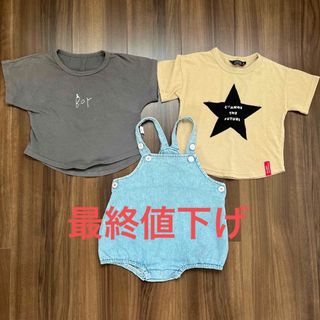 フタフタ(futafuta)の【値下げ】サロペット ベビーサロペット 半袖t  セット売り(Tシャツ/カットソー)