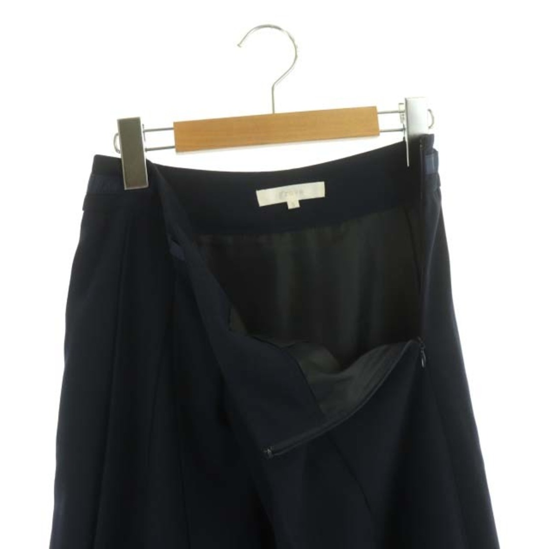 grove(グローブ)のグローブ grove ウエストリボンプリーツスカート ひざ丈 S 紺 ネイビー レディースのスカート(ひざ丈スカート)の商品写真