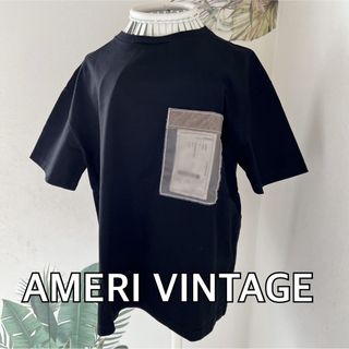 アメリヴィンテージ(Ameri VINTAGE)のAMERI VINTAGEアメリヴィンテージ　タグポケットTシャツ★ブラック黒(Tシャツ(半袖/袖なし))