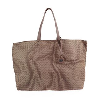 ボッテガヴェネタ(Bottega Veneta)のBOTTEGAVENETA ボッテガヴェネタ イントレッチオ リュージョン  トートバッグ 299876 ナイロン レザー  ダークピンクベージュ系   ハンドバック 【本物保証】(トートバッグ)