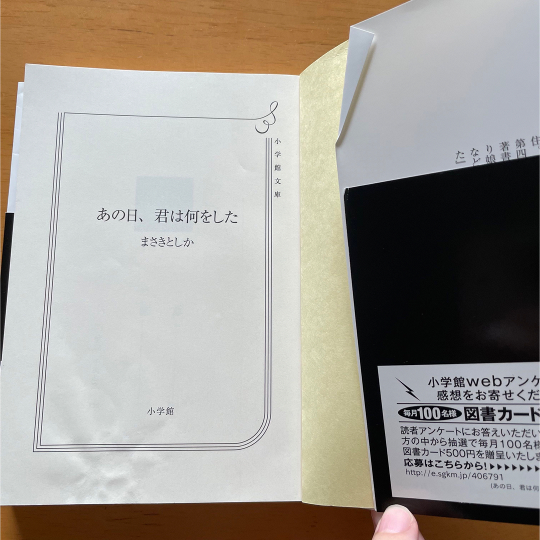 あの日、君は何をした　彼女が最後に見たものは　まさきとしか　2冊セット エンタメ/ホビーの本(その他)の商品写真