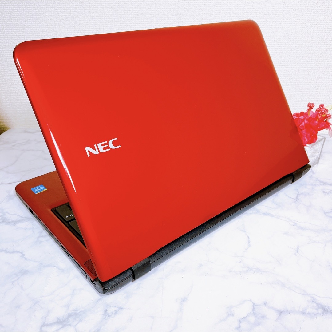 大容量１TB✨薄型✨人気のレッド✨NECノートパソコン✨カメラ有で便利♪PC